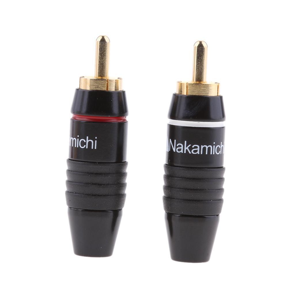 2x Copper  Plug Gold Plated  Video Adapter Connector Gold Plated