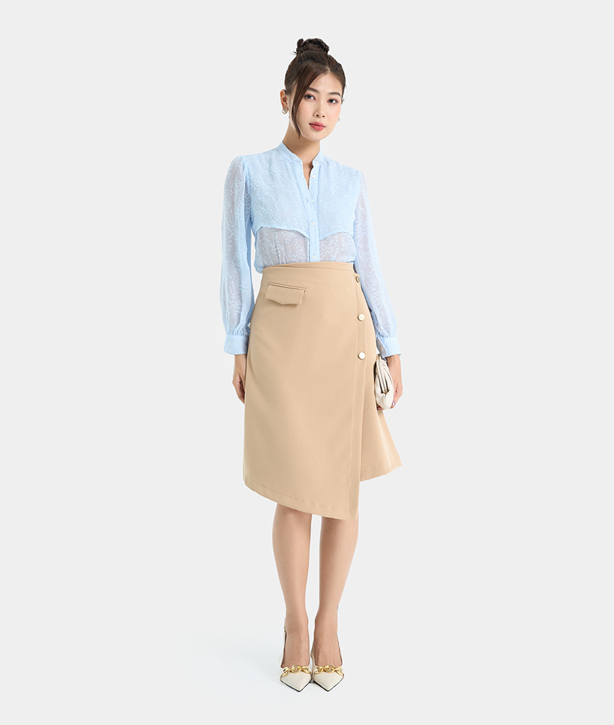Áo Sơmi Nữ Thời Trang HNOSS Basic Form Rộng HNASM016