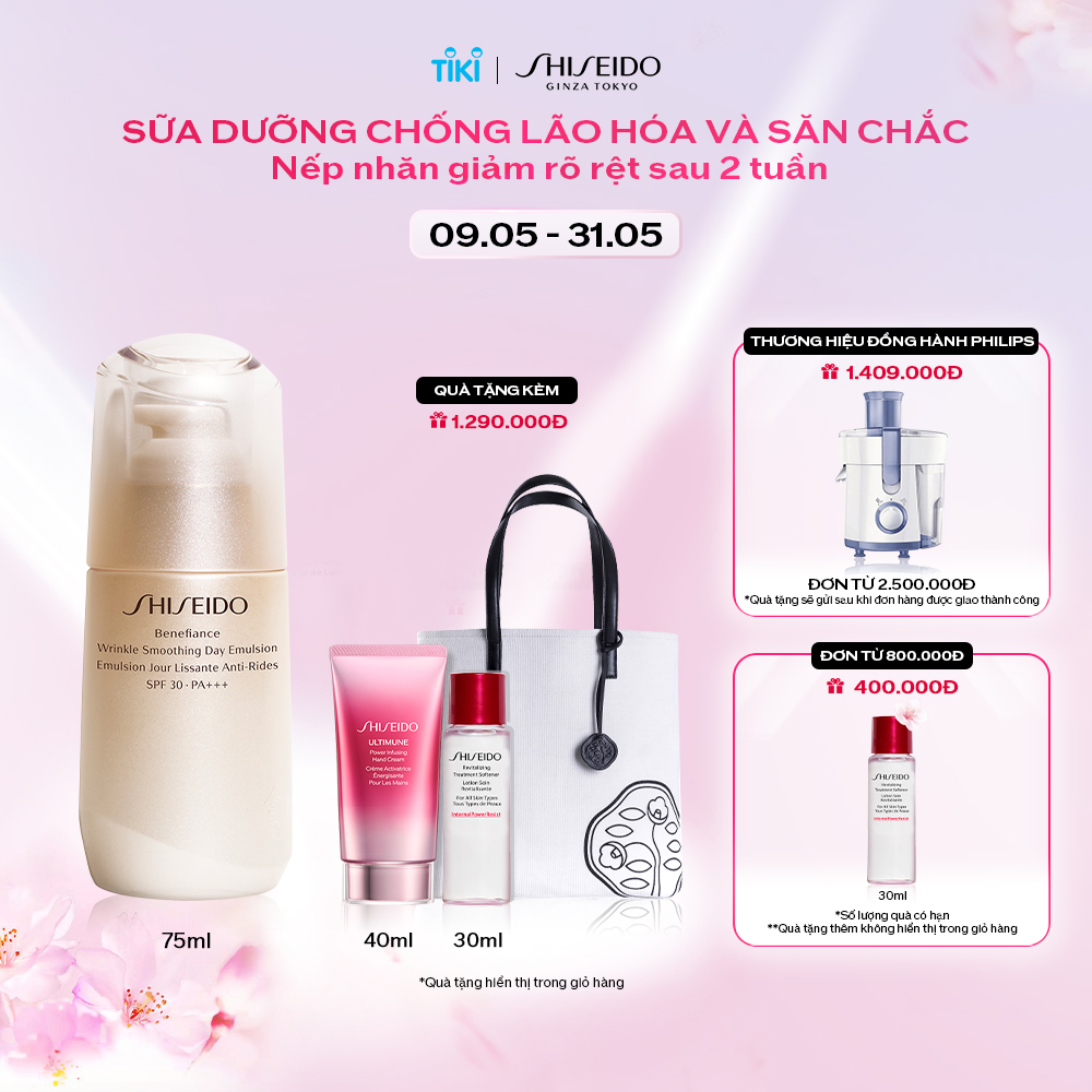 Sữa dưỡng da chống lão hóa ban ngày Shiseido Benefiance Wrinkle Smoothing Day Emulsion SPF 30 PA+++ 75ml