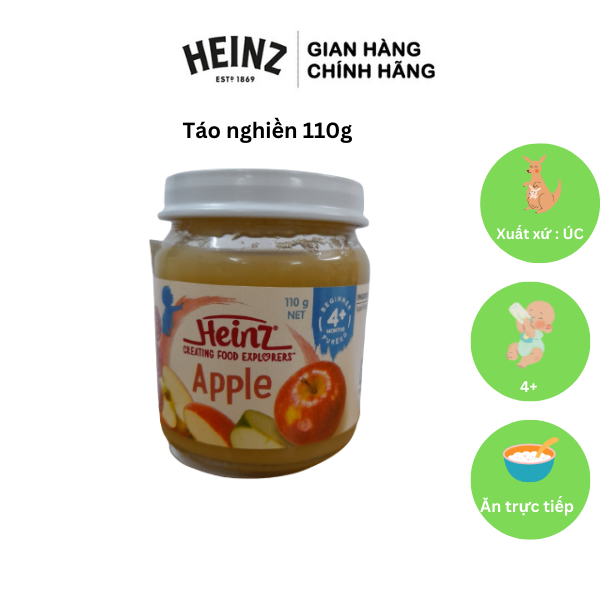 Dinh Dưỡng Đóng Lọ Táo Nghiền HEINZ 110g cho bé từ 4 tháng tuổi