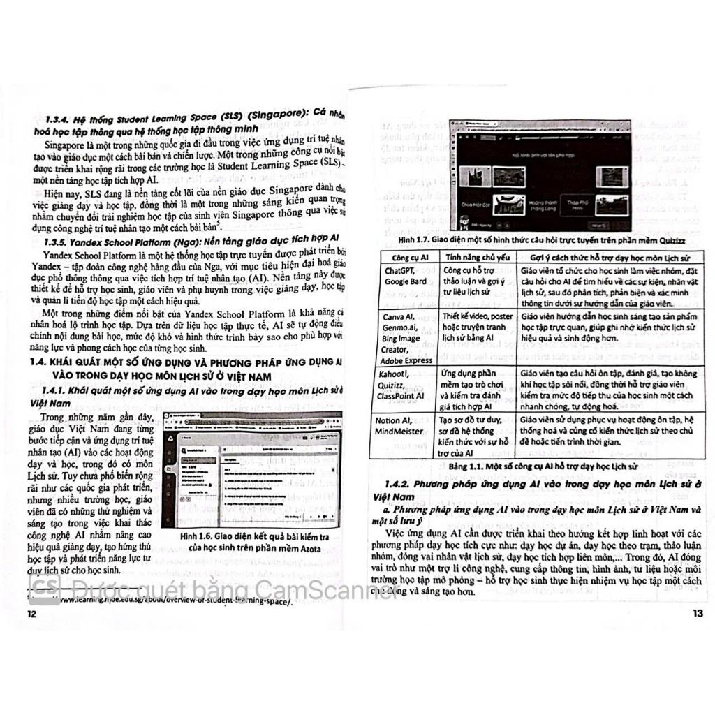 Sách - Ứng Dụng Trí Tuệ AI Trong Dạy Và Học môn lịch sử ( (Dành Giáo Viên Và Học Sinh - Dùng Cho Các Bộ SGK Hiện Hành) )