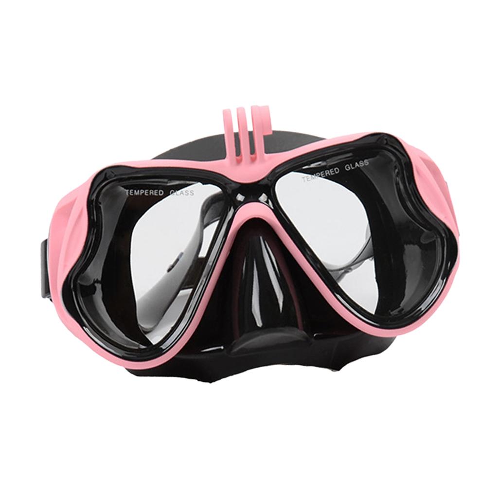 Adult Scuba Diving Mask Tempered Glasses Snorkeling Anti-Fog Goggles Pink