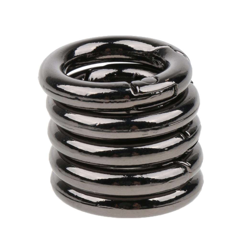 15pcs Zinc Alloy Round Spring Snap Hook Keychain Ring Buckle for Outdoor Camping Hiking