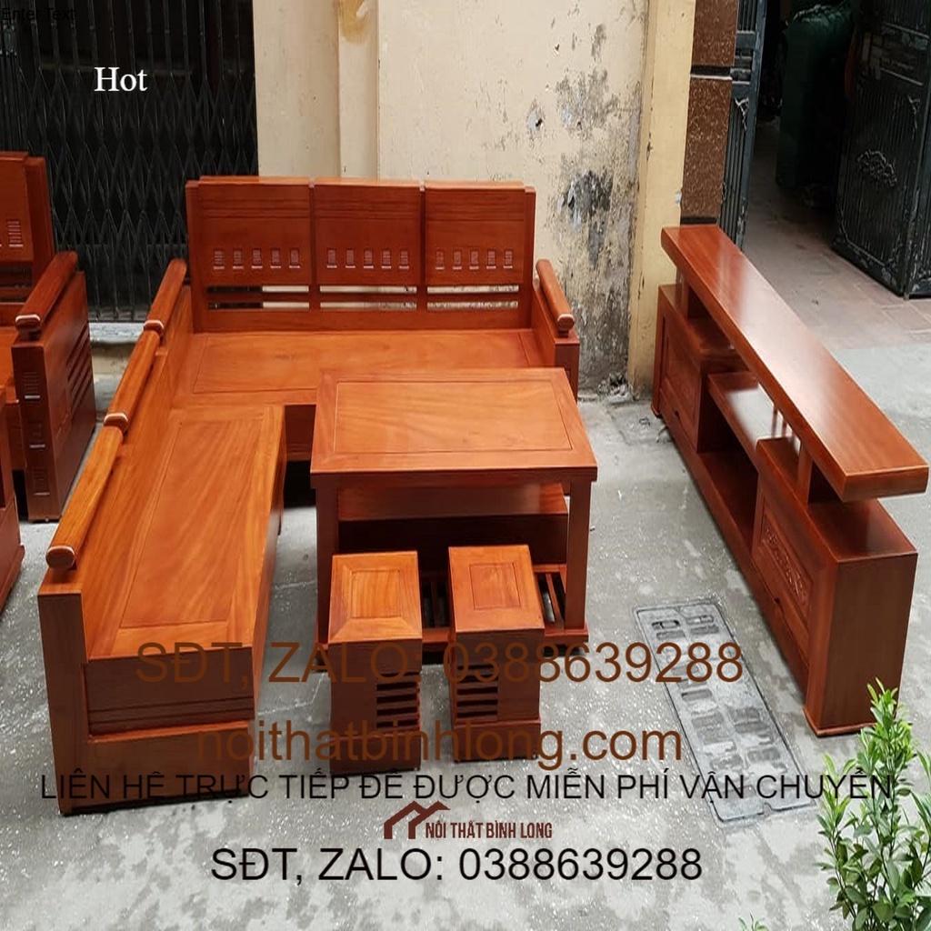 Bộ Bàn Ghế Sofa Trứng Góc Gỗ Gõ Đỏ