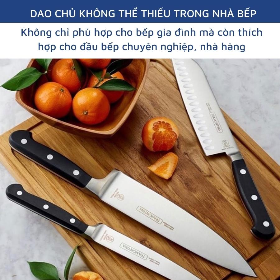 Dao Bếp Chuyên Thái Cao Cấp Tramontina Century Chiều Dài 20Cm Dáng Âu Mũi Nhọn Chất Liệu Thép Không Gỉ Siêu Sắc Bén Rèn Nguyên Khối Sản Xuất Tại Brazil Bảo Hành 25 Năm