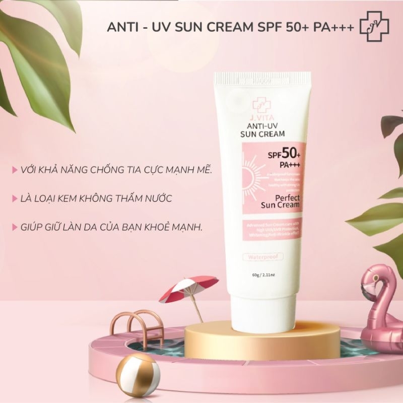 KEM CHỐNG NẮNG J.VITA ANTI-UV SUN CREAM 60g( không có tem phụ- không xuất hóa đơn đỏ )