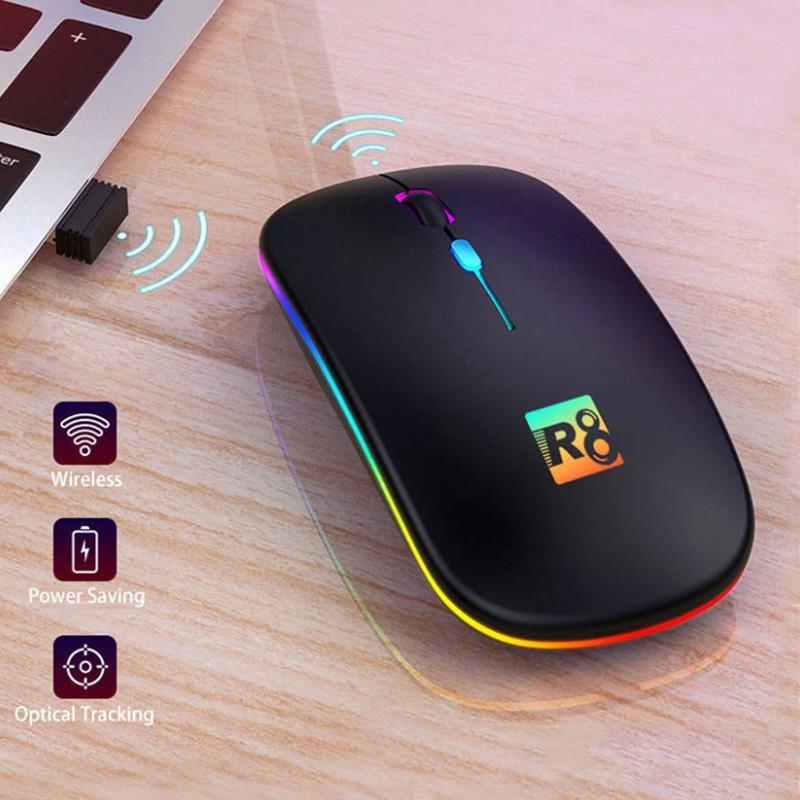 Chuột Không Dây R8 A6 - Chống Ồn Pin Sạc Được Không Cần Thay PIN hàng chính hãng