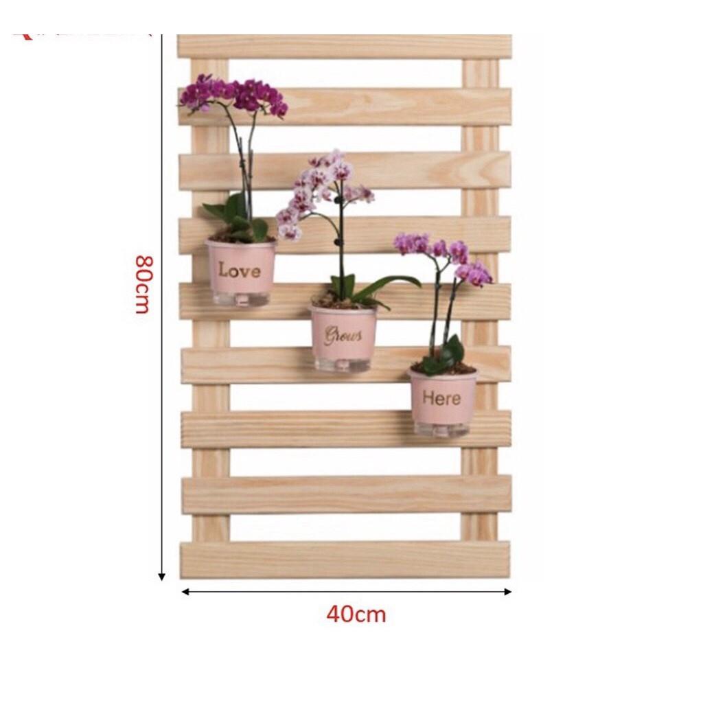 Kệ Gỗ Treo Tường Trang Trí Ban Công- Giá Gỗ Treo Chậu Cây Cảnh Tặng Kèm Vít, Nở Nhựa