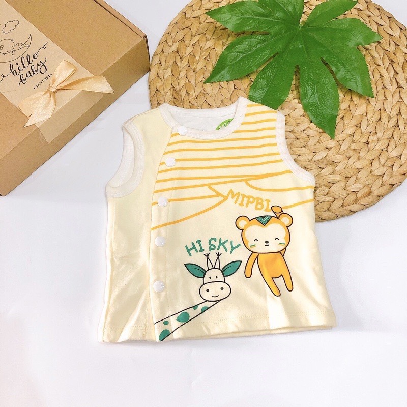 Áo gile Mipbi cotton 2 lớp màu dễ thương cho trẻ sơ sinh