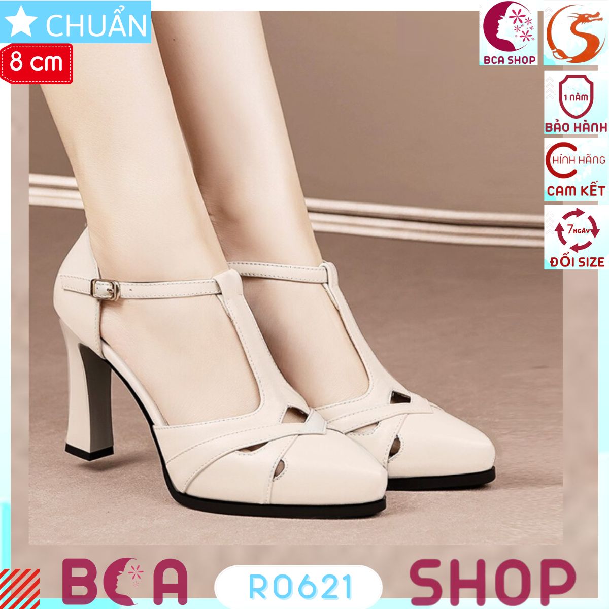 Giày cao gót công sở nữ 8p RO621 ROSATA tại BCASHOP kiểu dáng thanh lịch, tôn dáng và sang trọng