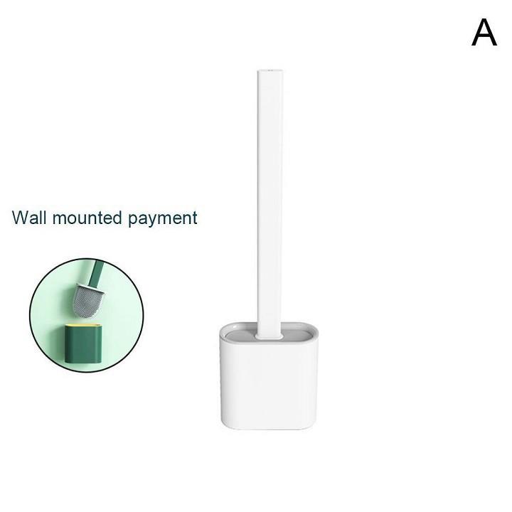 Bàn chải cọ bồn câu silicon 2 mặt dán tường Toilet Brush - Loại xịn