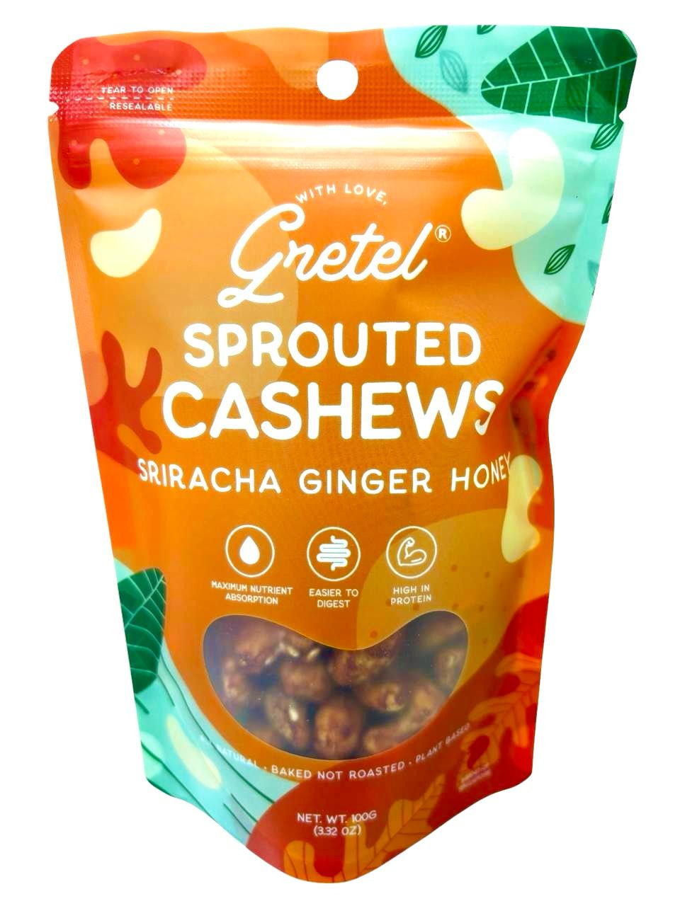 Hạt Điều Nảy Mầm - Snack tốt cho sức khỏe- Ngon hơn bổ dưỡng hơn - Vị Siracha Gừng Mật Ong