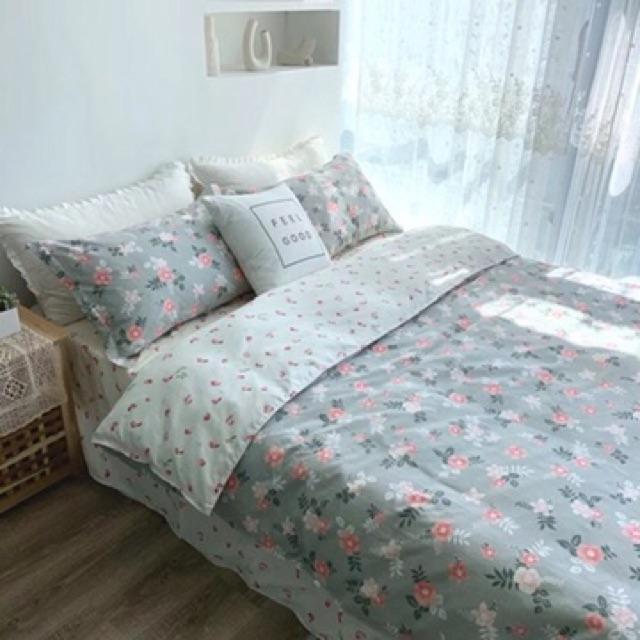 Set Cotton Poly 4 Món Hàng Nhập Khẩu Hoa Nhí Xam