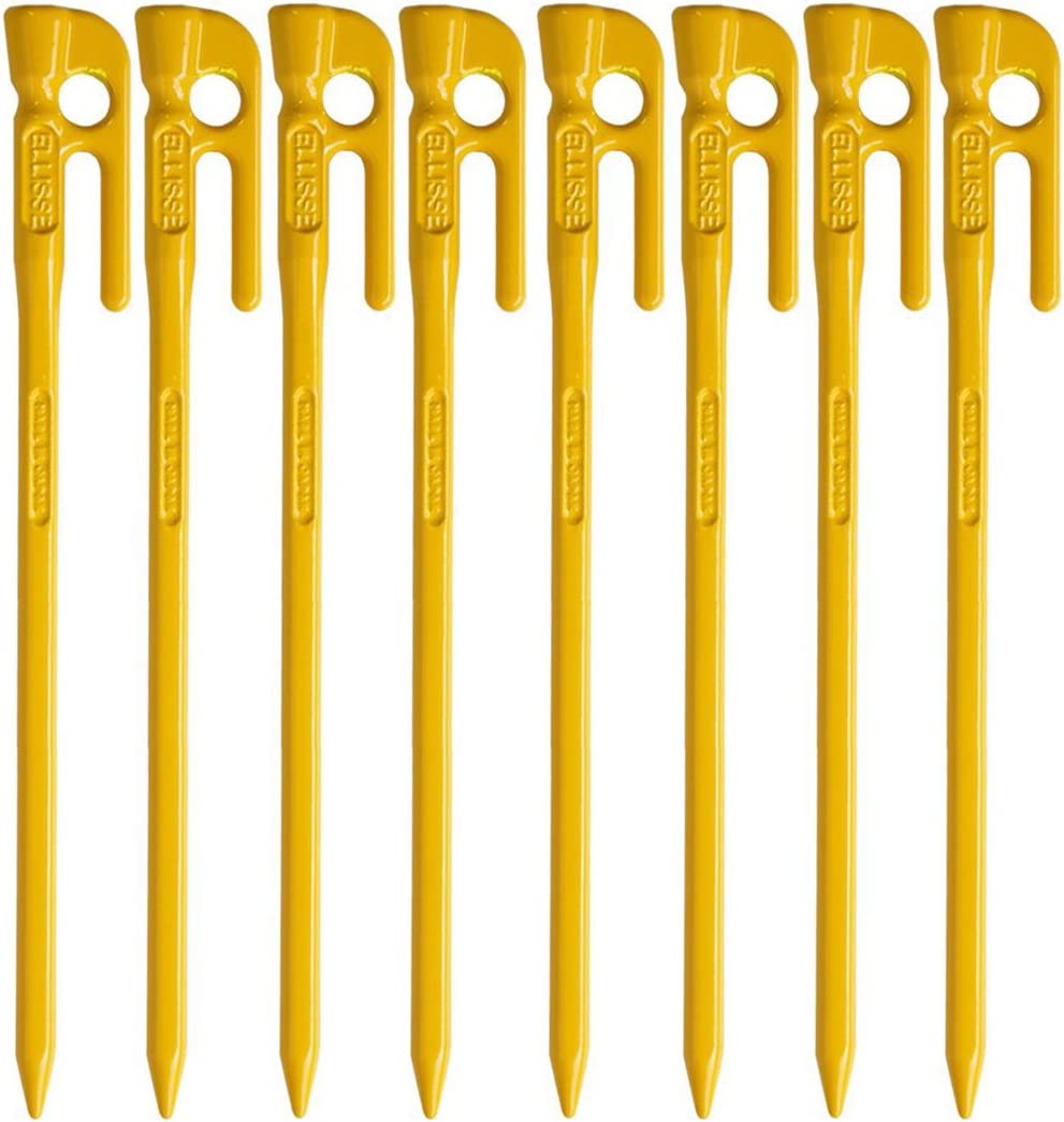 SET 8 Cọc Cắm Lều ELLISSE STAKE Nhật Bản Thép Không Gỉ 28cm: MK-280C-8 & MK-280YL-8