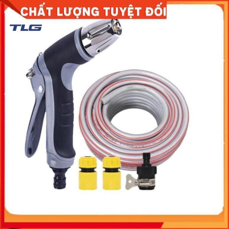 Bộ dây và vòi xịt rửa xe tưới cây tăng áp 3-5m (cút nhựa nối nhựa đen) 206817