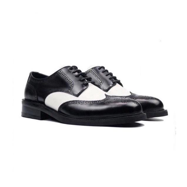 Giày Tây Nam DECEMBER Wingtip Derby Black White - DE01