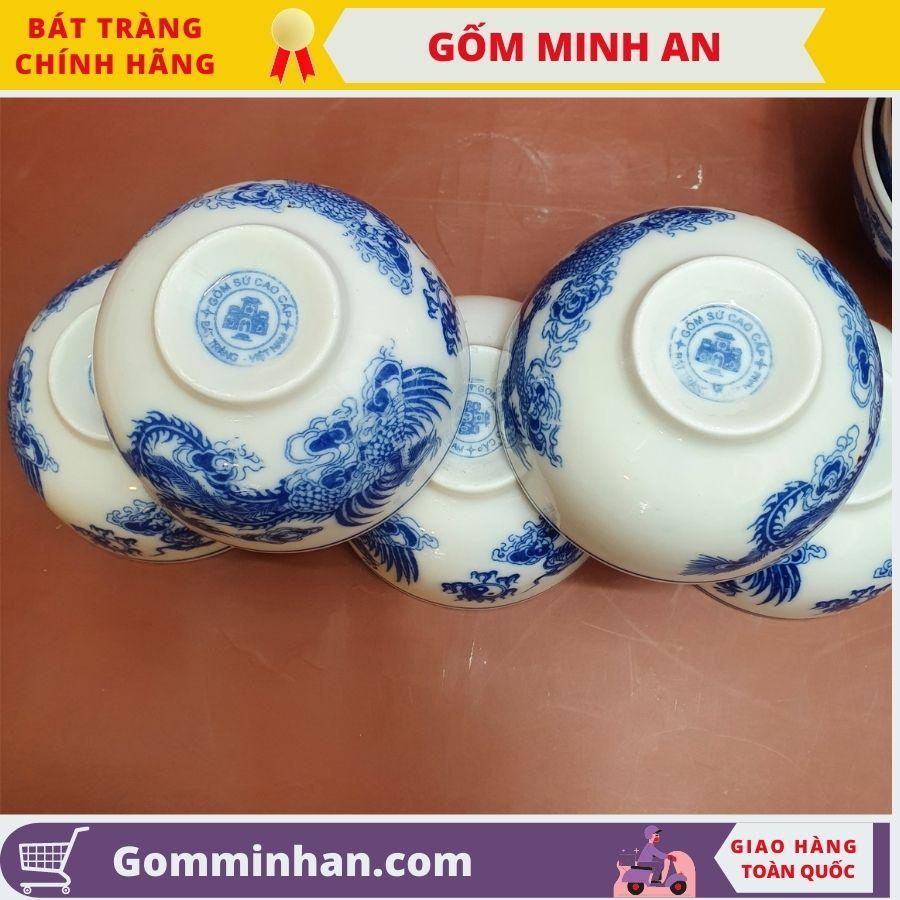 Bát Cơm Thờ Bát Thờ Sứ Men Trắng Vẽ Rồng Cao Cấp- Gốm Sứ Bát Tràng- Gốm Minh An