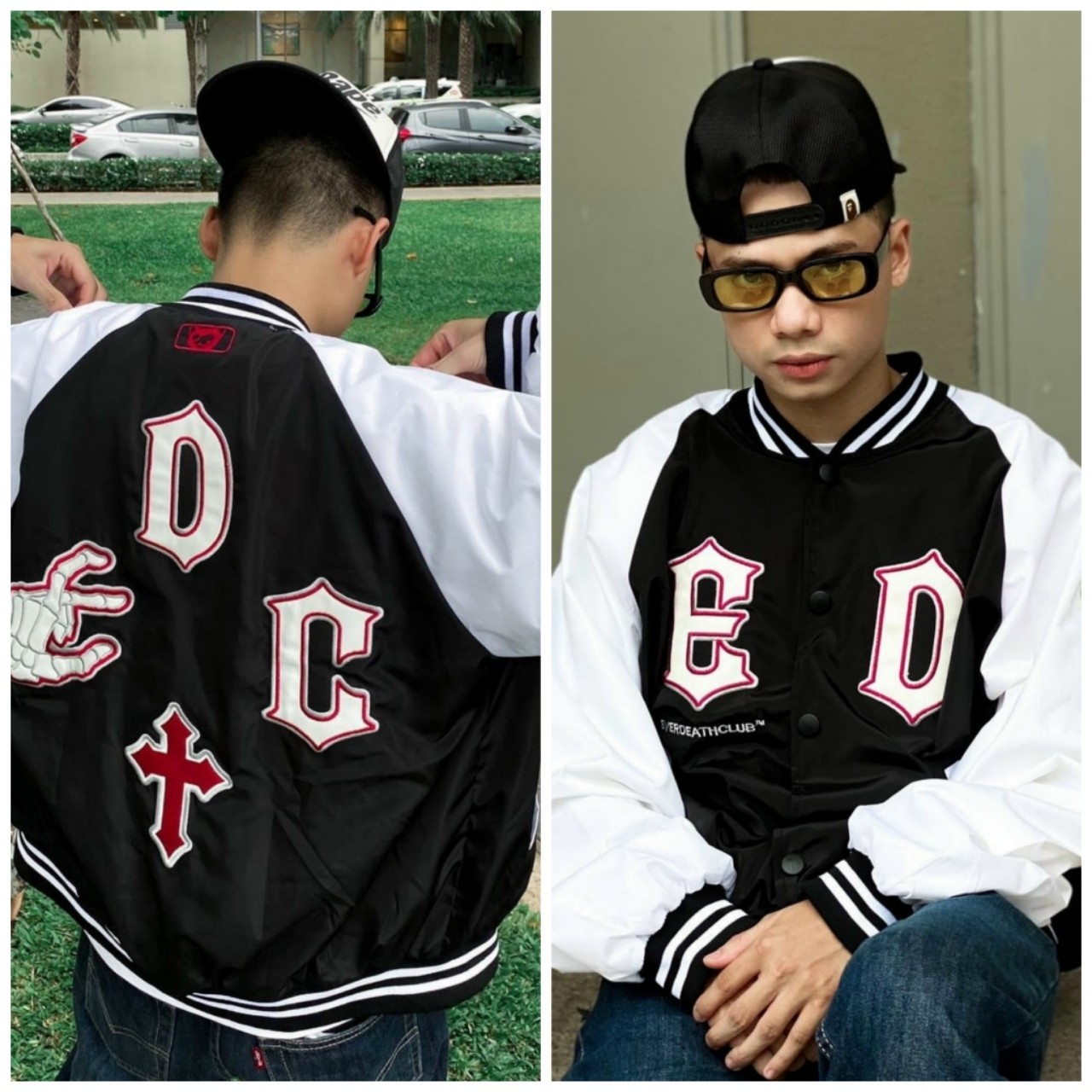 Áo Khoác Dù Gió 2 Lớp E D C Kiểu Rộng Unisex - Bomber Jacket - Chống Nắng Mùa Thu Đông