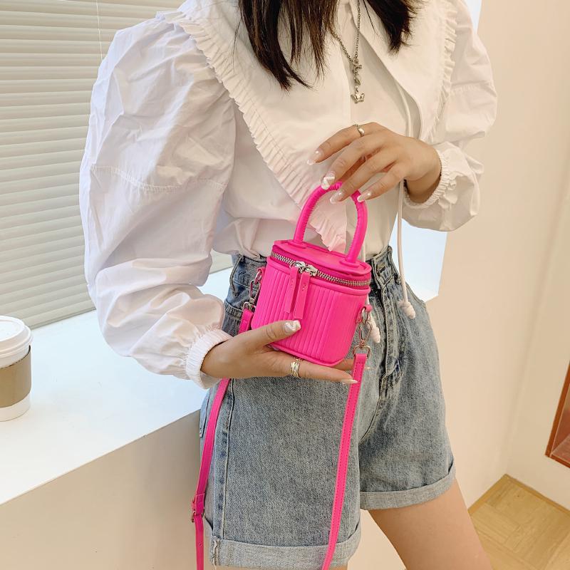 Cao Cấp Mini Hộp Chất Liệu Da PU Túi Cầm Tay Ngắn Cho Nữ 2021 Điện Thoại Dễ Thương Đeo Vai Túi Xách Và Ví Cầm Tay Màu Hồng xanh