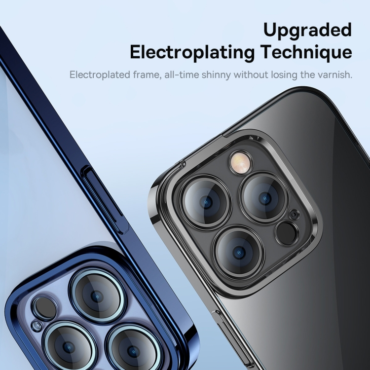 Ốp lưng chống sốc viền màu mạ crom cho iPhone 14 Pro Max thiết kế mặt lưng trong suốt hiệu DEVIA Crystal Series Shockproof Case - hàng nhập khẩu