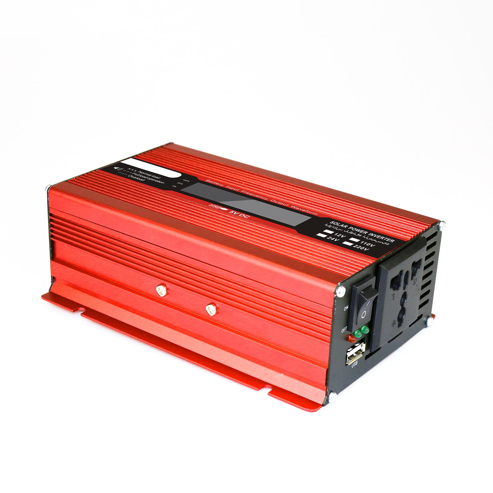 Voltage Converter 1000W 2000W 12V 240V Inverter USB Power Inverter with 1 Socket and LCD Display