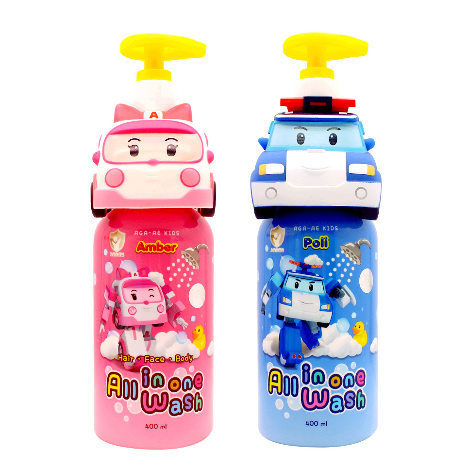 Sữa tắm gội tạo bọt trẻ em 3in1 Poli All In One Wash 400ml