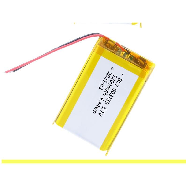 Pin Sạc Lithium Polymer 3.7V 1200mah 503759 Cho tai nghe,loa Mp3 MP4 MP5 GPS PSP Bluetooth hàng mới