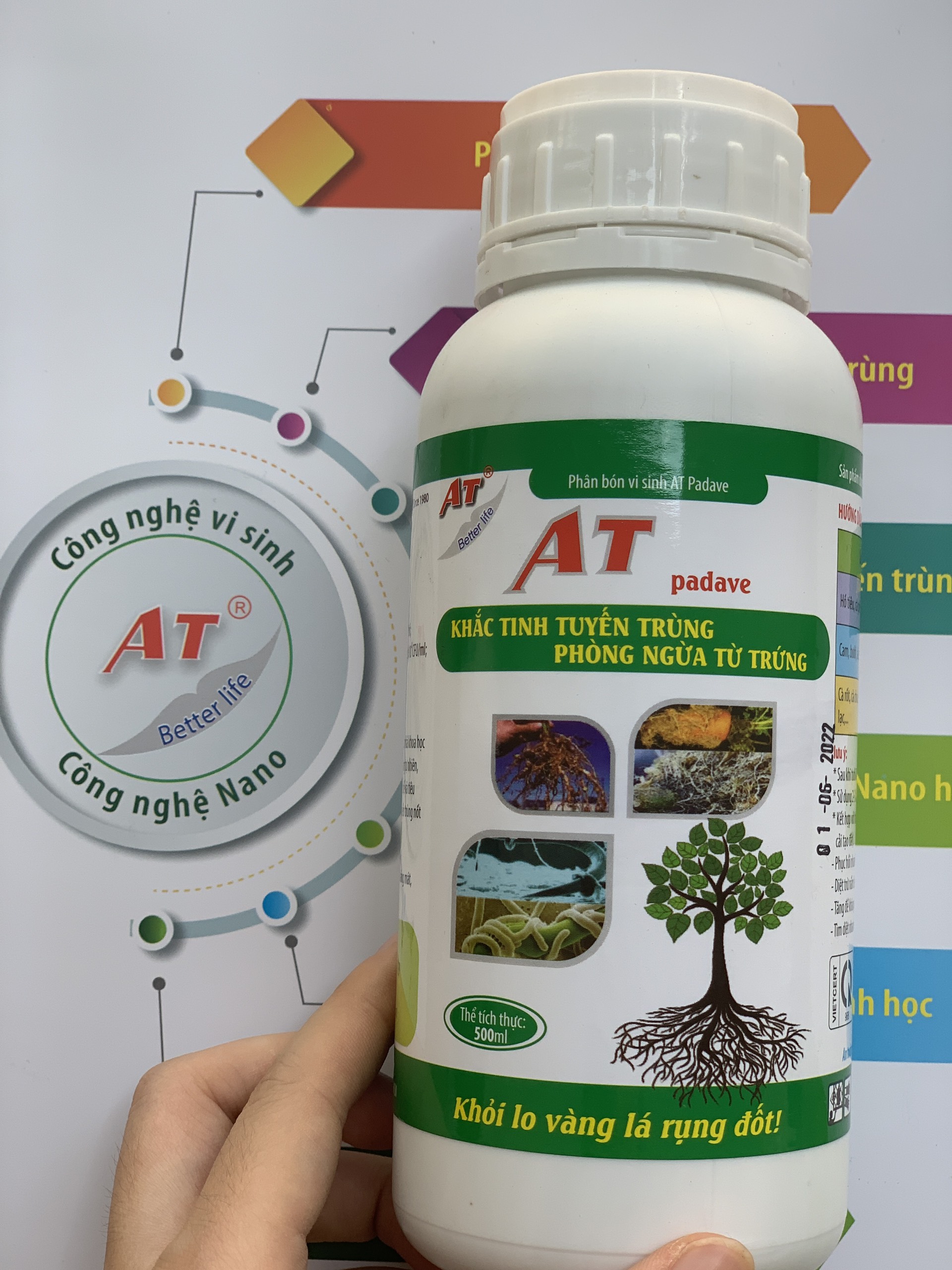 Thuốc Đặc Trị Tuyến Trùng Triệt Để Từ Trứng Và Ấu Trùng Không Ảnh Hưởng Đến Giun Đất - AT Padave 500ml