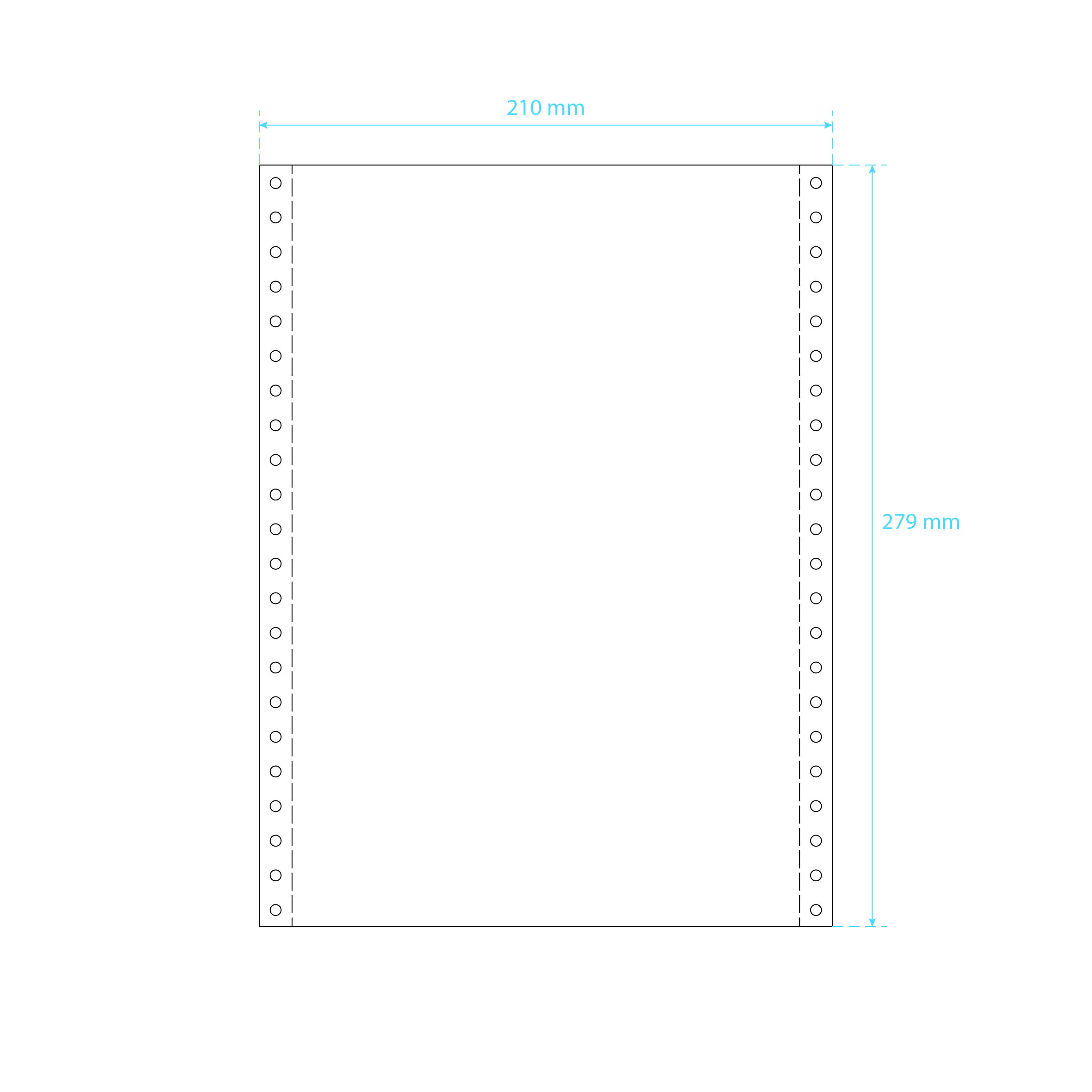 Giấy vi tính liên tục 3 liên (210 x 279 mm)