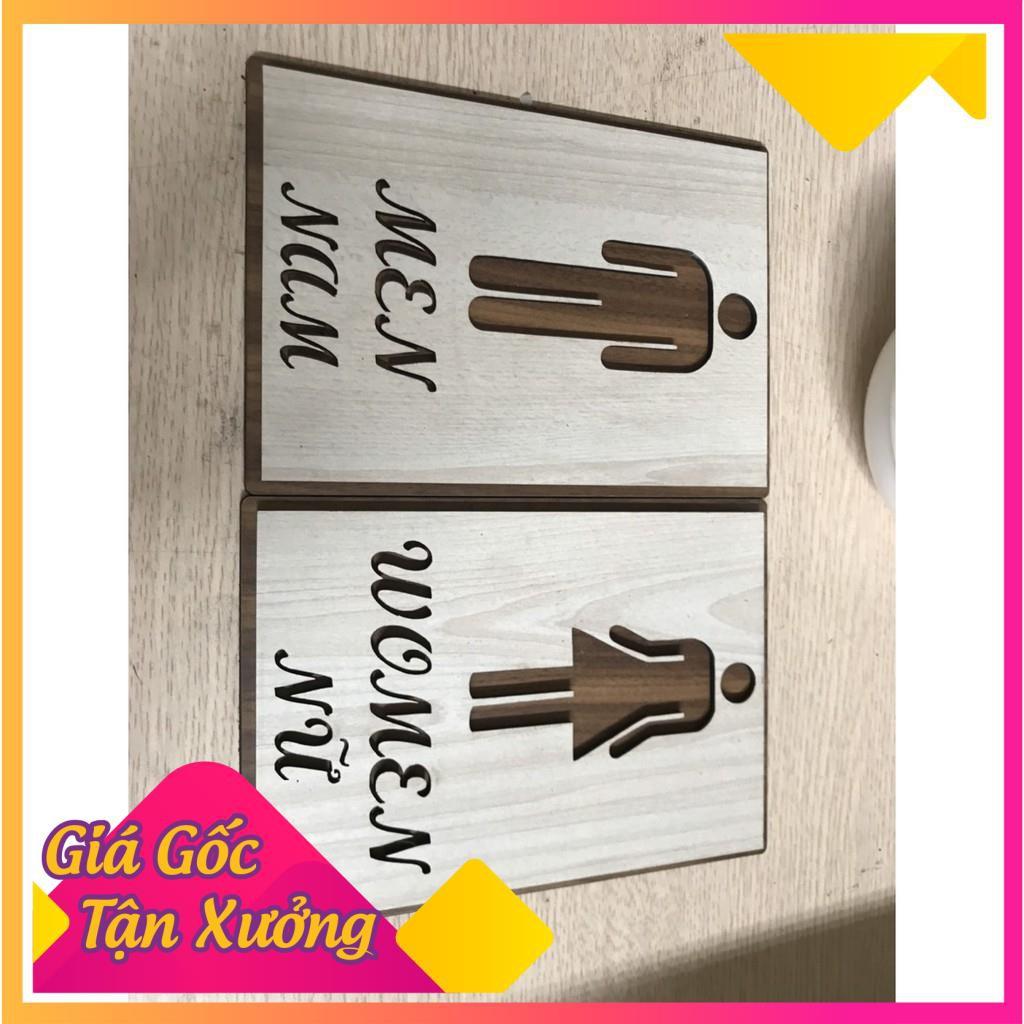 Bảng Gỗ Decor - Chỉ Dẫn WC - Bảng Gỗ Woody