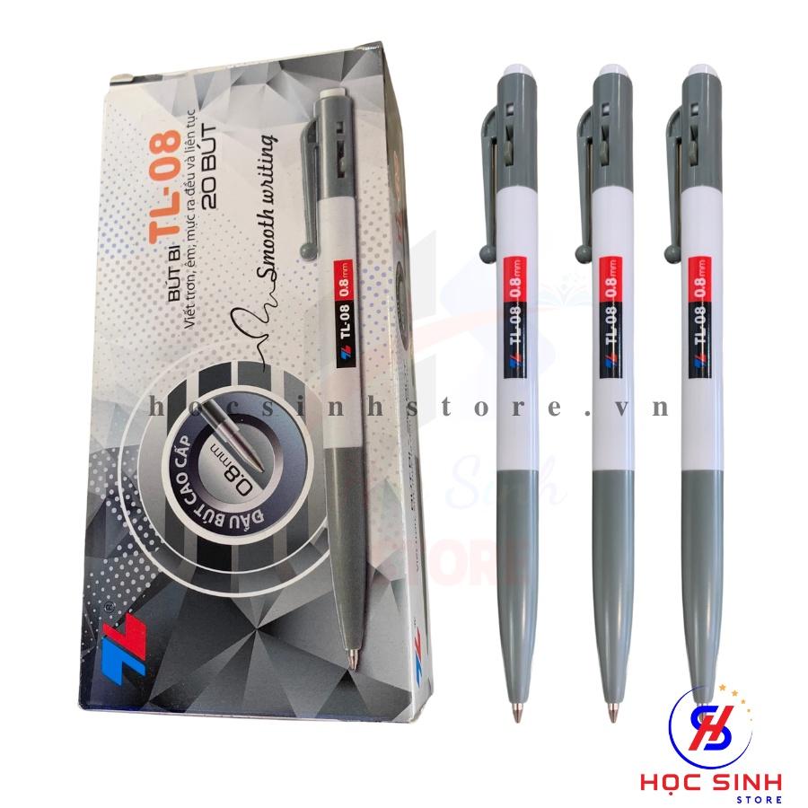 Hộp 20 cây Bút Bi Thiên Long ngòi 0.8mm TL-08 ( Xanh, đỏ, đen