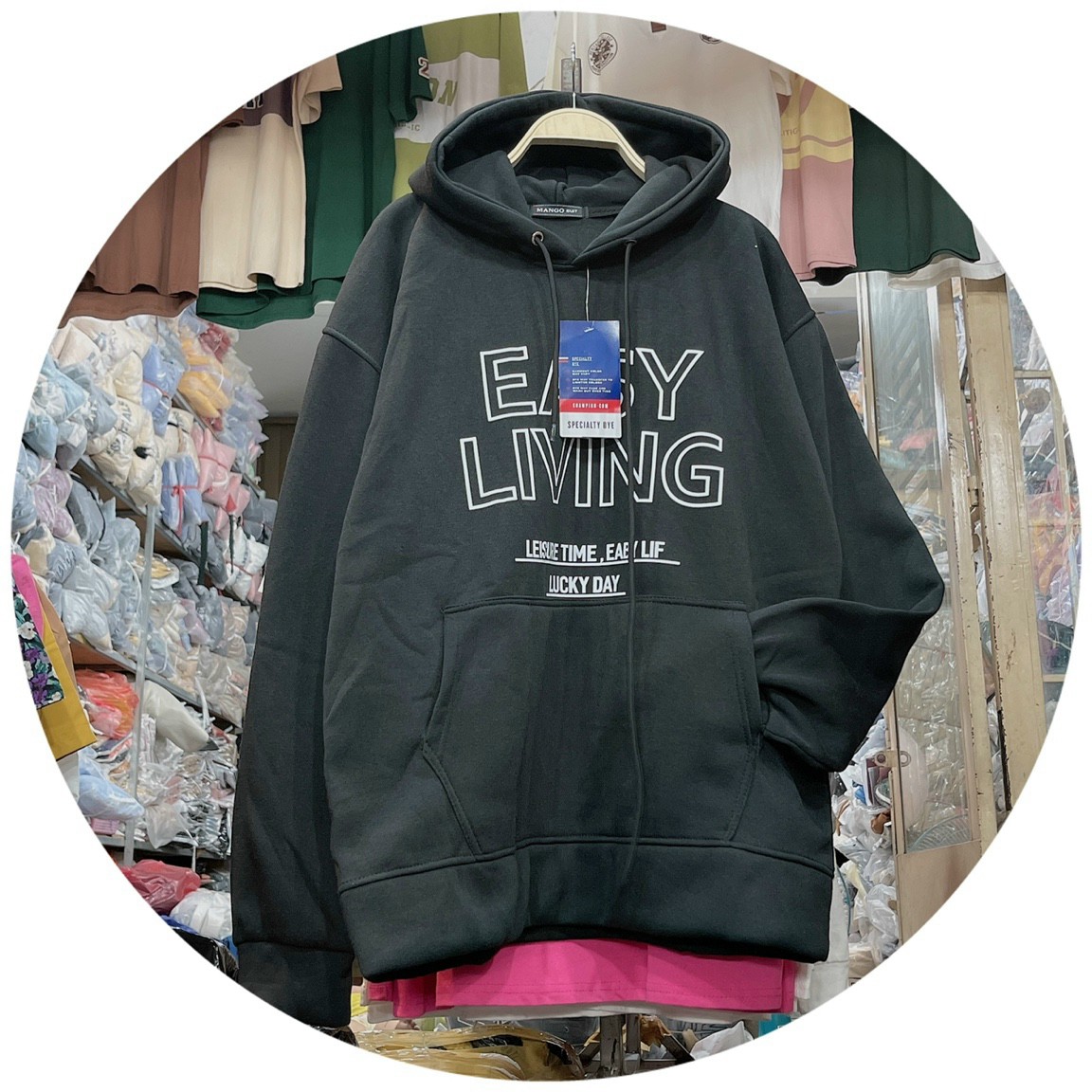 Áo hoodie nỉ ngoại logo easy living form to rộng dưới 90kg, Áo Hoodie EASY LIVING Với 5 Tone Màu Trendy, Áo Hoodie nỉ bông Easy Living unisex nam nữ nhiều màu (Ảnh thật/Có sẵn), Áo hoodie EASY LIVING mũ 2 lớp