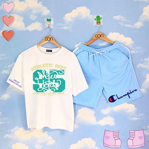 Set đồ bộ Quần Shorts Lửng Kẻ 3 Sọc Quần Ulzzang Ống Rộng Quần Đùi Kẻ Sọc
