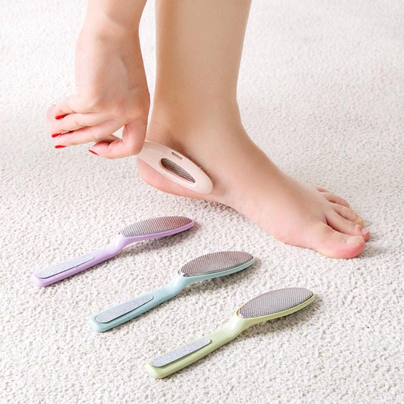 Dụng Cụ Chà Gót Chân Tẩy Tế Bào Chết Hai Mặt Bằng Thép Không Gỉ - Miếng Chà Nhám Giúp Gót Chân Hồng Hào
