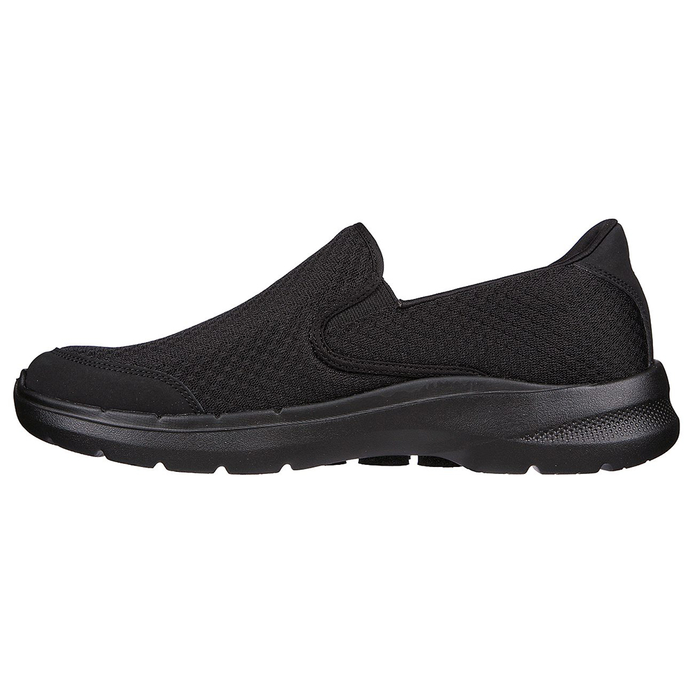 Skechers Nam Giày Thể Thao Xỏ Chân Đi Bộ Giặt Máy Được, Tập Gym, Đi Học, Đi Làm, Thường Ngày GOwalk 6 Requisite Walking Air-Cooled Goga Mat Comfort Pillar Technology, Machine Washable, Ortholite, Ultra Go - 216623-BBK