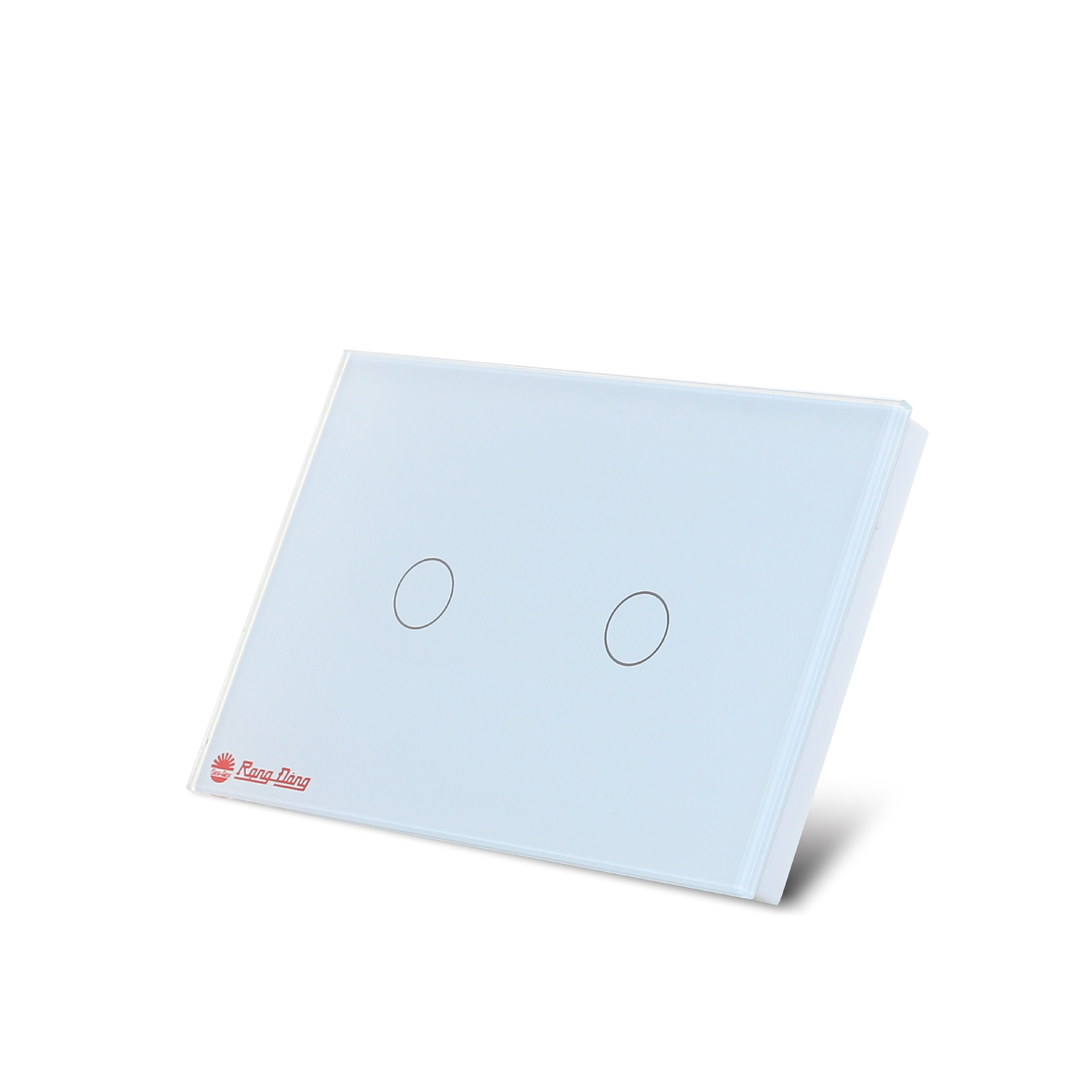 Công tắc cảm ứng âm tường điều khiển từ xa bằng wifi và giọng nói 2 nút bấm chính hãng Rạng Đông Model: RD SW.2