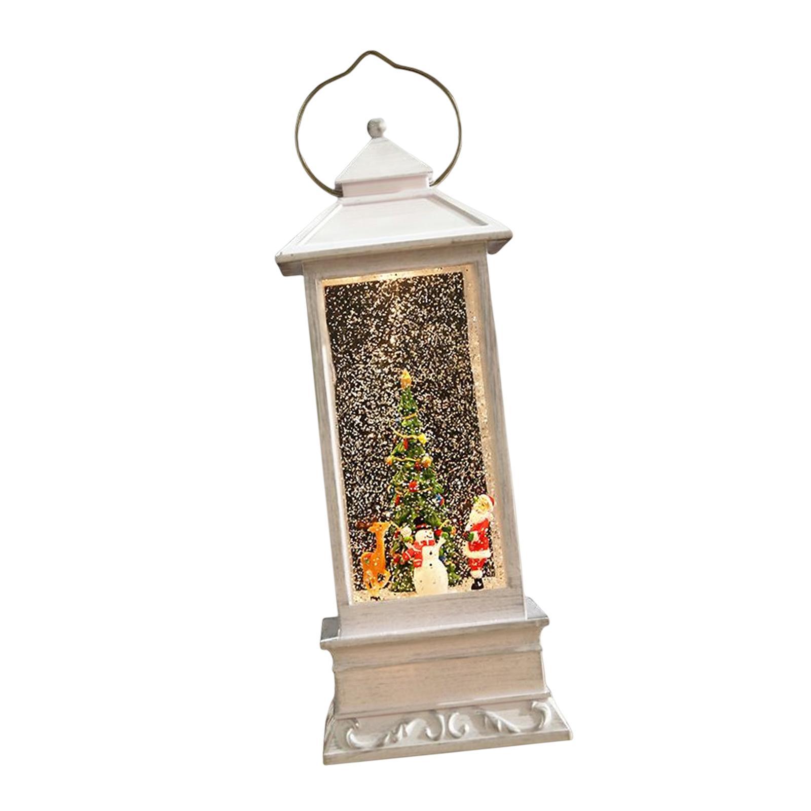 Glittering Christmas Music Box Lantern Rotating for Holiday Indoor Decor