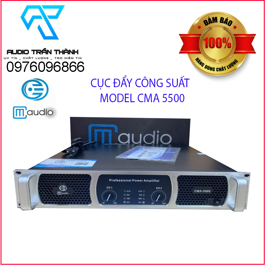 Cục đẩy công suất 2 kênh CMAUDIO Model CMA-5500 hàng chính hãng nhập khẩu 2022 ,40 sò lớn,đánh bass 40 full,tặng kèm jax canon