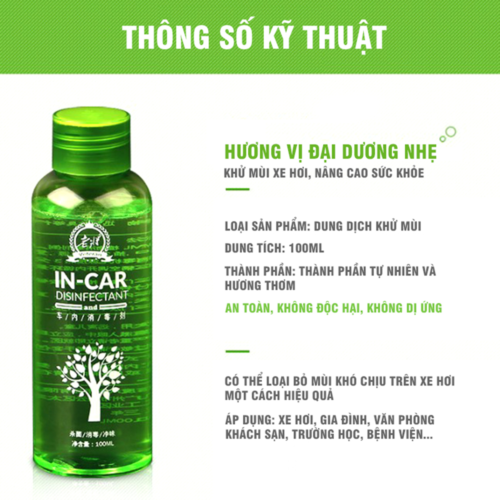 Dung Dịch Xông Khử Mùi Ô Tô 100ml