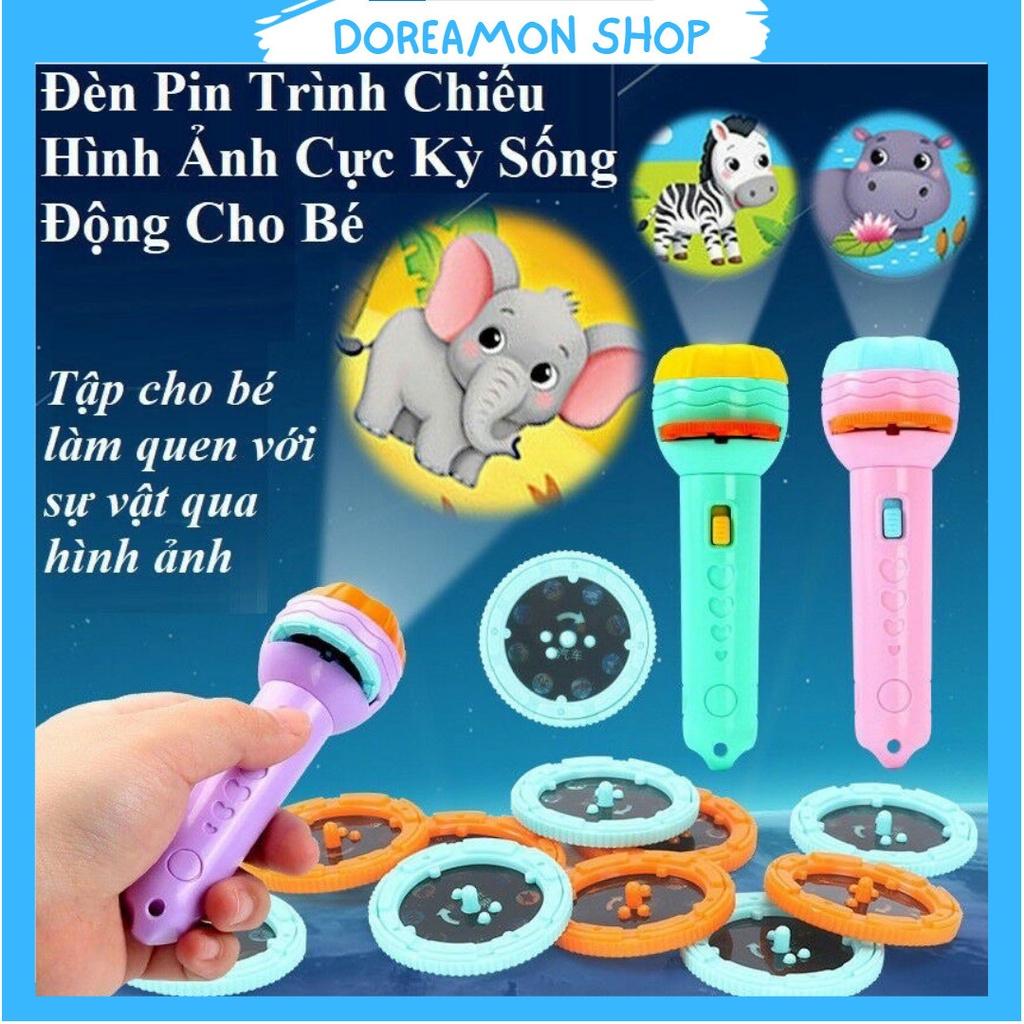 Đèn pin chiếu 80 hình ảnh cho bé thoả thích khám phá hoa quả, động vật, côn trùng, phương tiện, siêu nhân