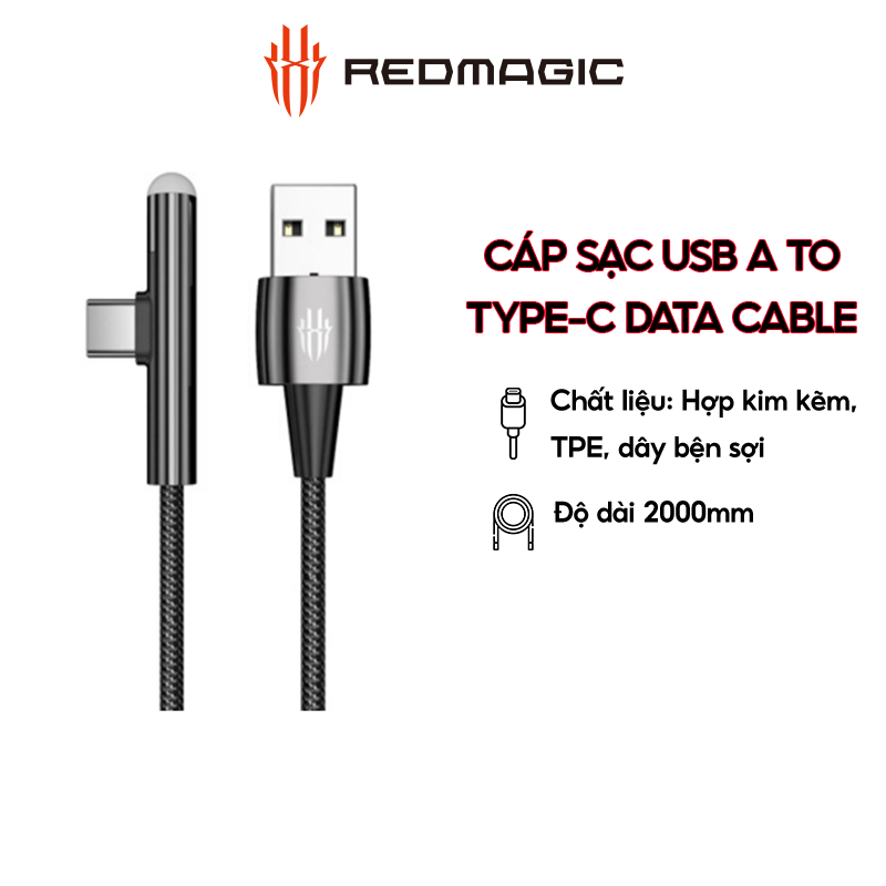 Cáp Sạc Nubia Red Magic 5G USB A to Type C E-Sport Data Cable - Hàng Chính Hãng