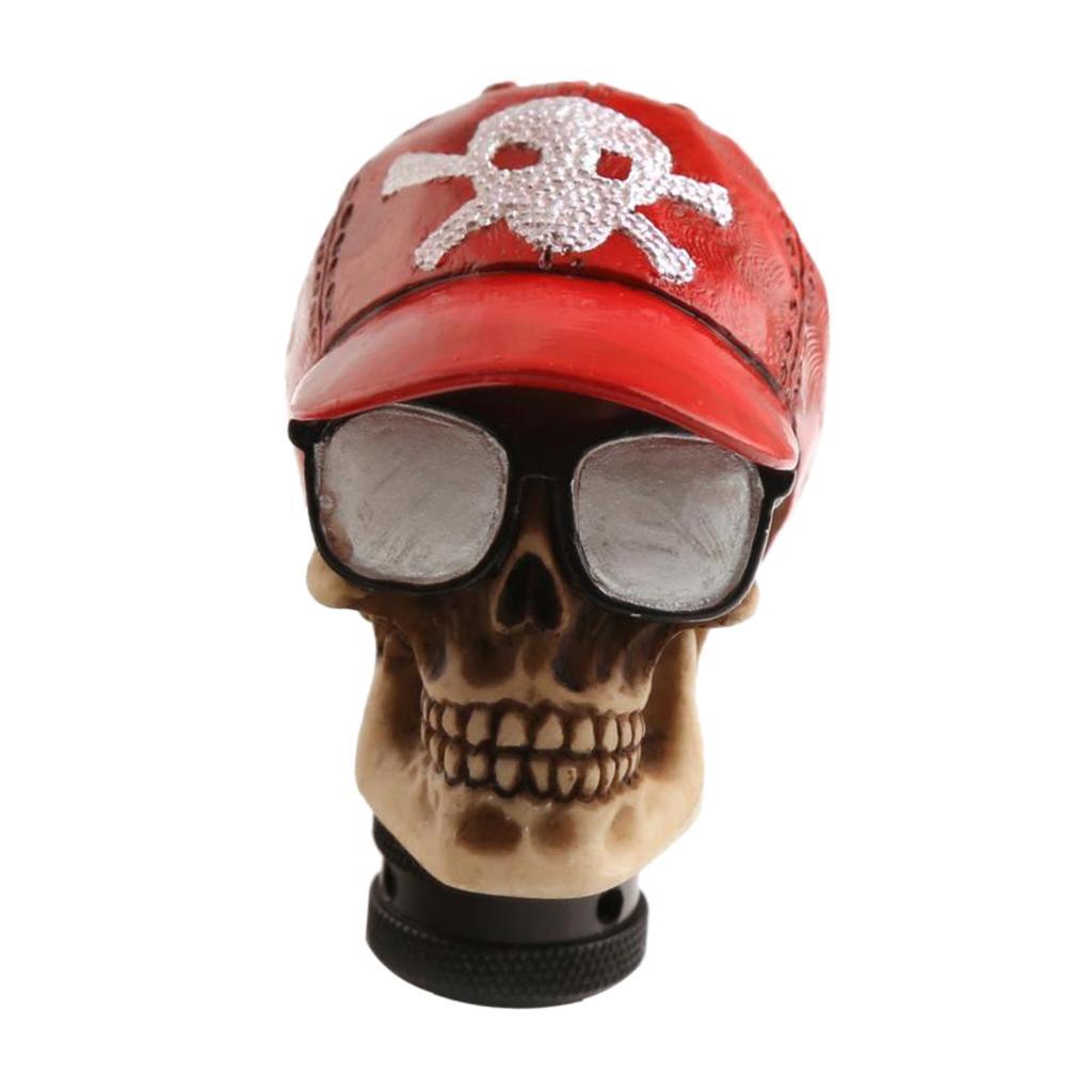 2 Pcs Universal Car Manual Gear Stick Shift Lever Skull Head Shifter Knob