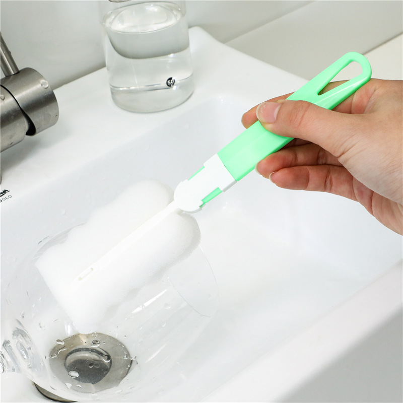 Cây Cọ Rửa Ly Cốc, Chai Lọ, Bình Sữa Bằng Mút Xốp Cán Rời Có Móc Treo Tiện Dụng Cho Gia Đình, Quán Ăn, Cà Phê - Dụng Cụ Rửa Ly Cốc Nhỏ Gọn Tiện Dụng