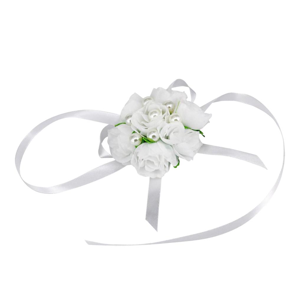 Wrist Corsage Bridal Stretchy Bracelet Wedding Prom Hand Flower