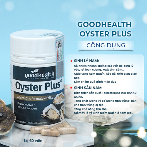 Combo 5 Hộp Tinh Chất Hàu Goodhealth Oyster Plus 60 Viên - Giúp Tăng Cường Sinh Lý - Cải Thiện Chất Lượng Tinh Trùng - Hàng Chính Hãng New Zealand