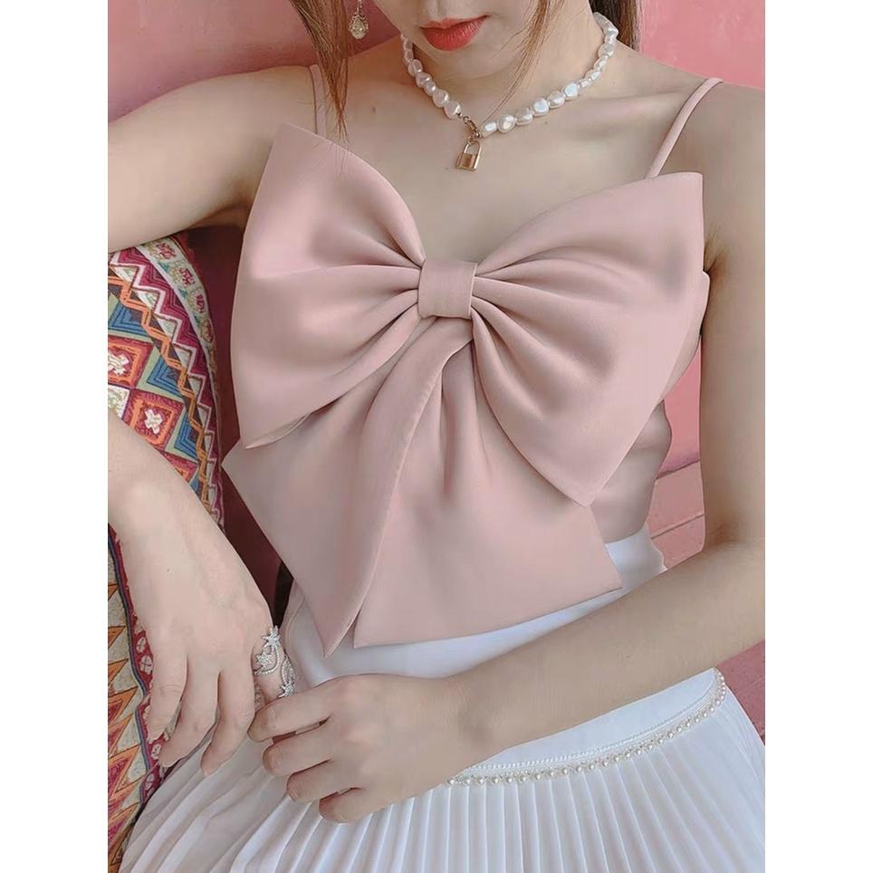 ÁO CROPTOP 2 DÂY NƠ TO CỰC SEXY NHA CÁC NÀNG IU - Red