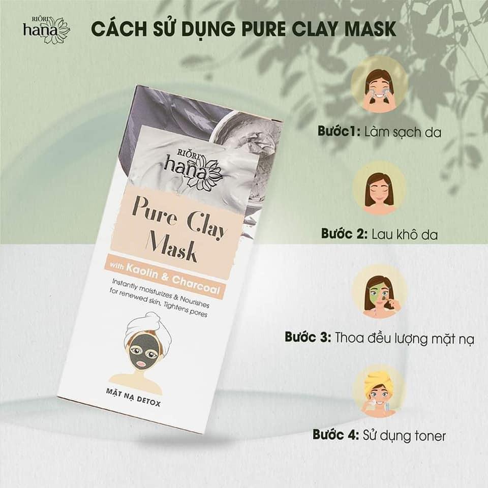 Mặt Nạ Đất Sét Detox Thải Độc Da RIORI Pure Clay Mask Thải độc cho da, hút dầu thừa, ngăn ngừa mụn