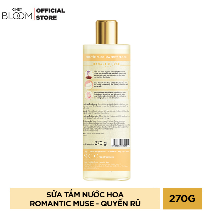 Sữa Tắm Nước Hoa Cindy Bloom Romantic Muse - Quyến Rũ 270g