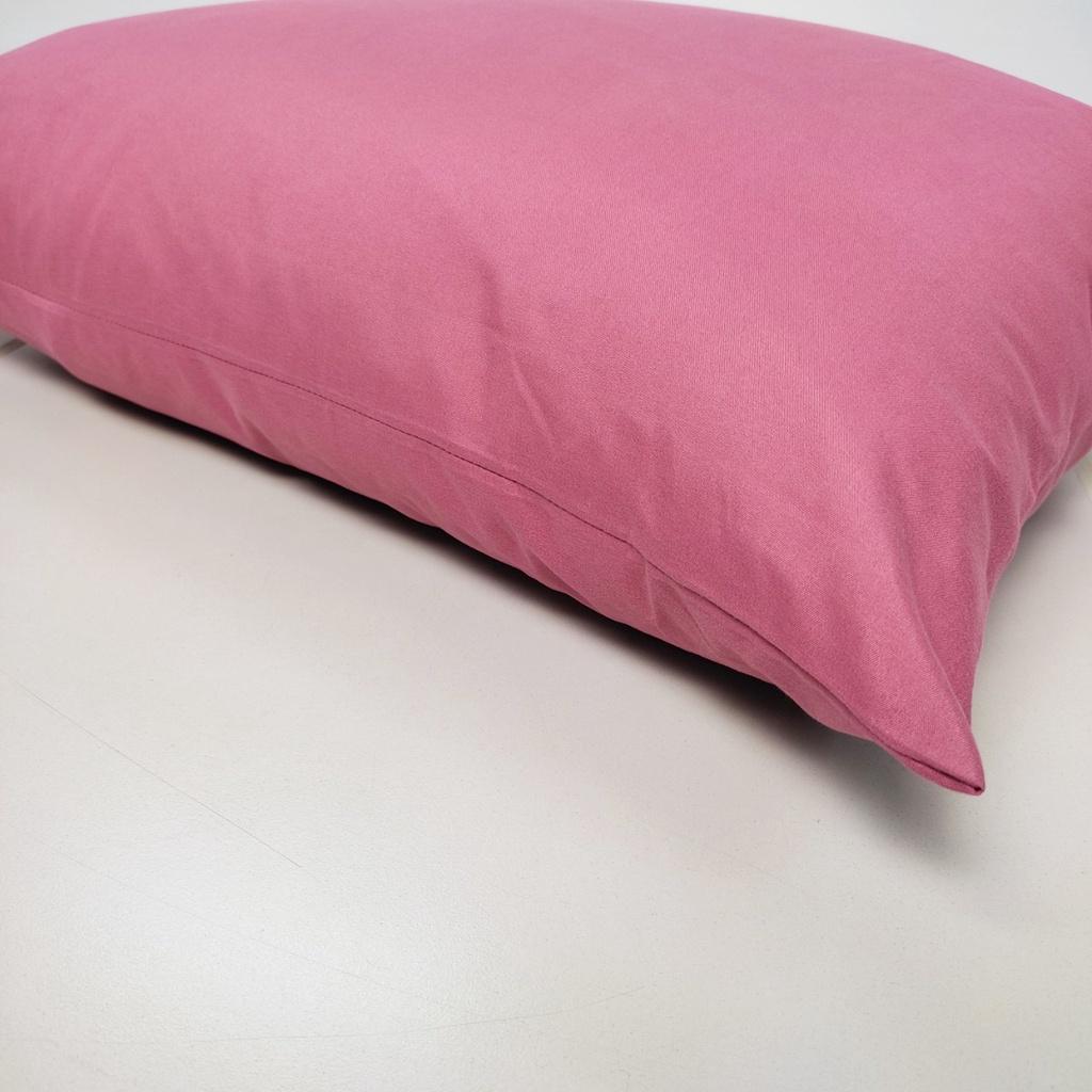 Vỏ gối ngủ cotton tici 50x70cm giá rẻ vải tốt màu hồng mận