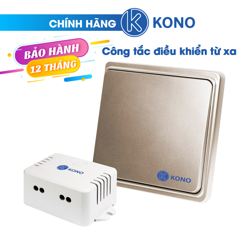 Bộ công tắc điều khiển từ xa KONO KN-RF43, tắt mở đèn dễ dàng với một nút bấm và một bộ thu, dễ dàng di chuyển nút bấm